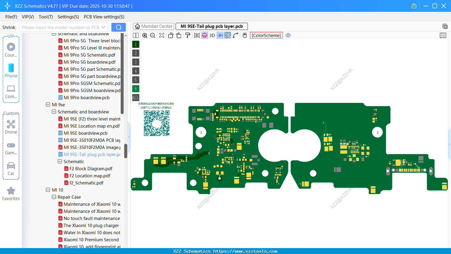 Xiaomi MI 9SE-Tail Plug Pcb Layer